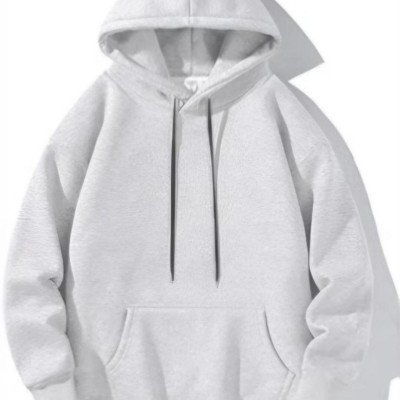 Kadın Kapüşonlu Kanguru Cepli 3 İplik Pamuklu Oversize Hoodie Sweatshirt -  Gri