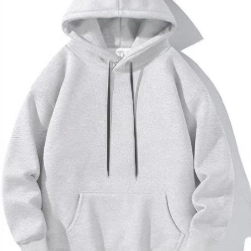 Kadın Kapüşonlu Kanguru Cepli 3 İplik Pamuklu Oversize Hoodie Sweatshirt -  Gri