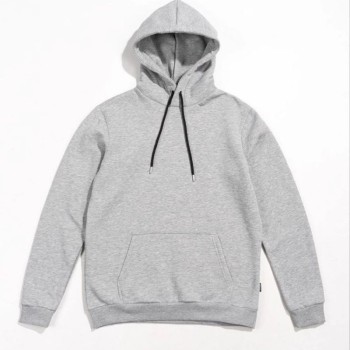 Kadın Kapüşonlu Kanguru Cepli 3 İplik Pamuklu Oversize Hoodie Sweatshirt -  Gri
