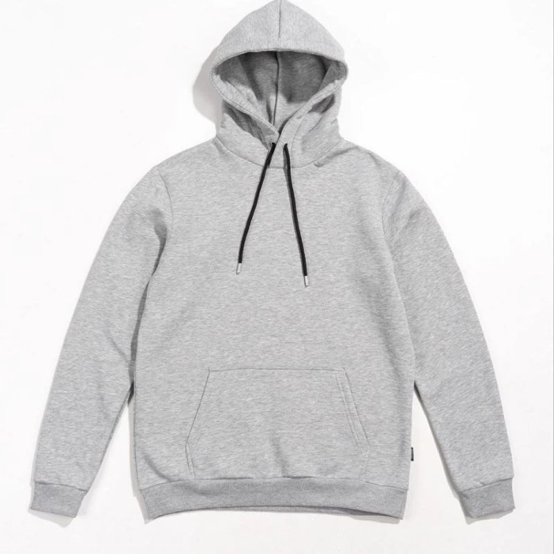 Kadın Kapüşonlu Kanguru Cepli 3 İplik Pamuklu Oversize Hoodie Sweatshirt -  Gri