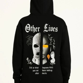 Kadın Kapüşonlu Kanguru Cepli Sweatshirt 3 İplik Pamuklu Baskılı Hoodie - Siyah