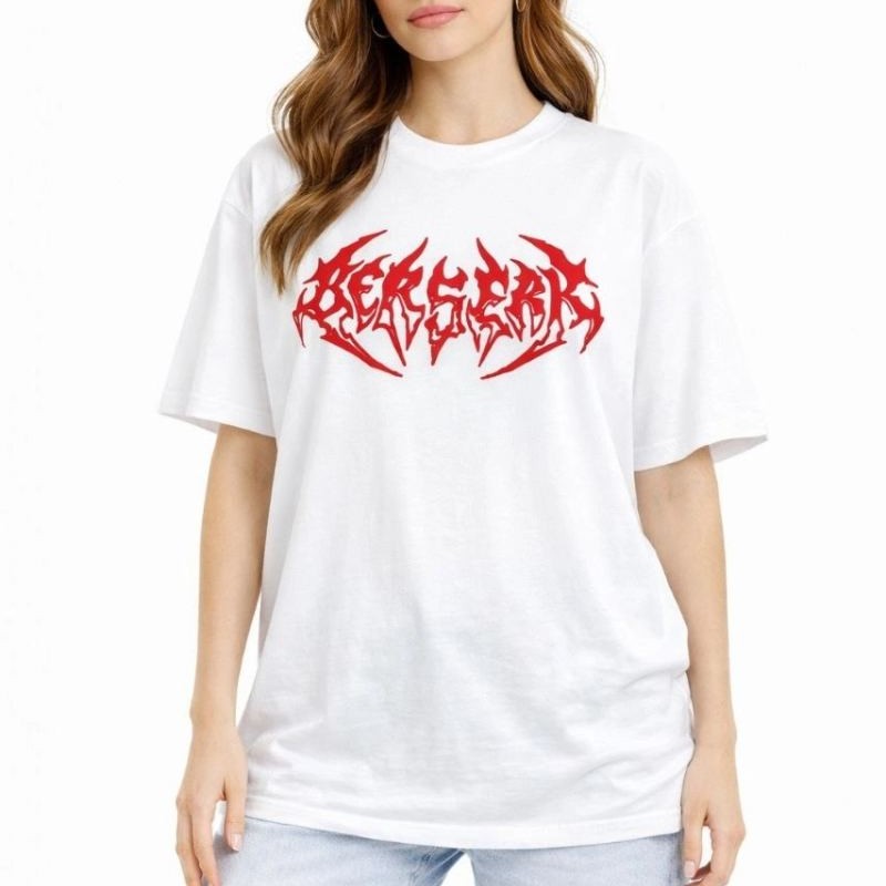 Kadın Kısa Kol Yazlık Tişört Bisiklet Yaka Baskılı Oversize T-Shirt - Beyaz
