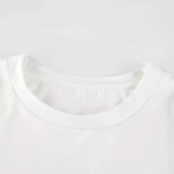 Kadın Kısa Kol Yazlık Tişört Bisiklet Yaka Baskılı Oversize T-Shirt - Beyaz