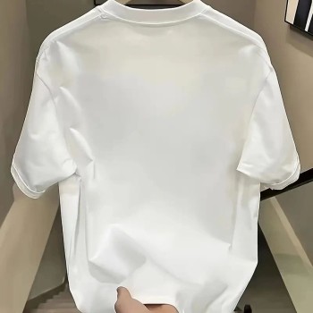 Kadın Kısa Kol Yazlık Tişört Bisiklet Yaka Baskılı Oversize T-Shirt - Beyaz