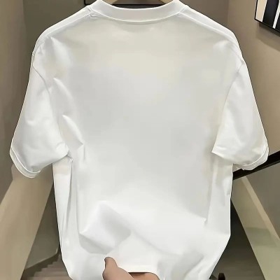 Kadın Kısa Kol Yazlık Tişört Bisiklet Yaka Baskılı Oversize T-Shirt - Beyaz