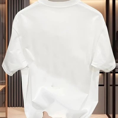Kadın Kısa Kol Yazlık Tişört Bisiklet Yaka Baskılı Oversize T-Shirt - Beyaz