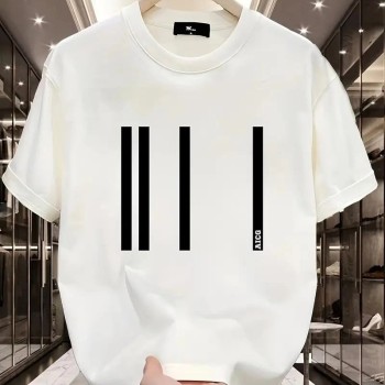 Kadın Kısa Kol Yazlık Tişört Bisiklet Yaka Baskılı Oversize T-Shirt - Beyaz