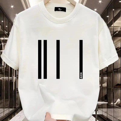 Kadın Kısa Kol Yazlık Tişört Bisiklet Yaka Baskılı Oversize T-Shirt - Beyaz