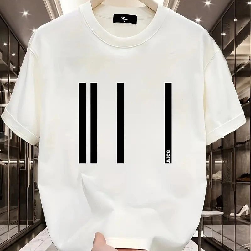 Kadın Kısa Kol Yazlık Tişört Bisiklet Yaka Baskılı Oversize T-Shirt - Beyaz