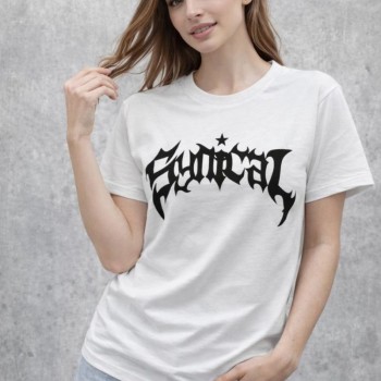 Kadın Kısa Kol Yazlık Tişört Bisiklet Yaka Baskılı Oversize T-Shirt - Beyaz