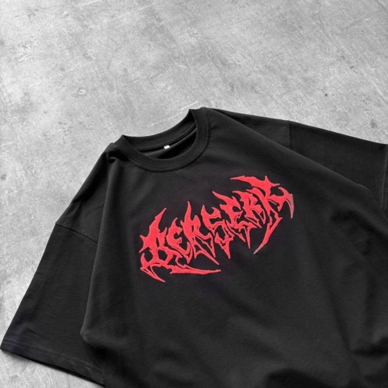 Kadın Kısa Kol Yazlık Tişört Bisiklet Yaka Baskılı Oversize T-Shirt -  Siyah