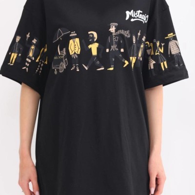 Kadın Kısa Kol Yazlık Tişört Bisiklet Yaka Baskılı Oversize T-Shirt - Siyah