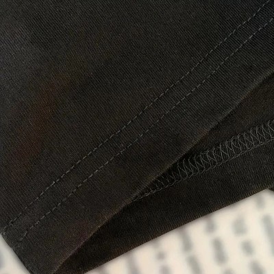 Kadın Kısa Kol Yazlık Tişört Bisiklet Yaka Baskılı Oversize T-Shirt - Siyah