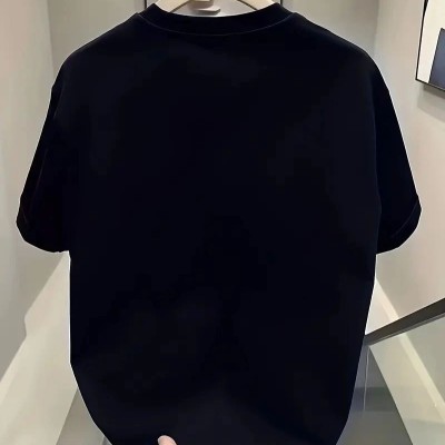 Kadın Kısa Kol Yazlık Tişört Bisiklet Yaka Baskılı Oversize T-Shirt - Siyah