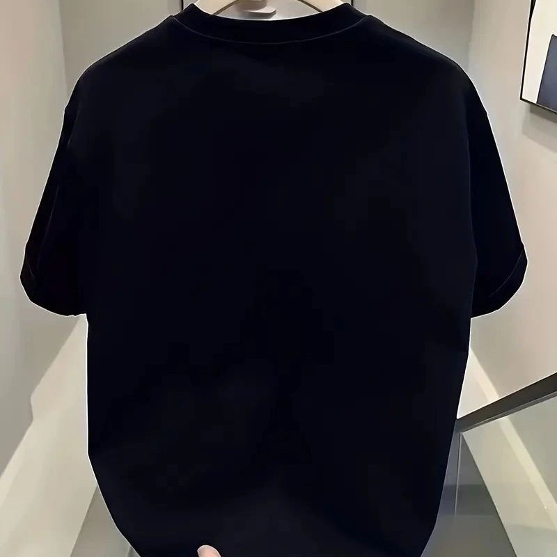 Kadın Kısa Kol Yazlık Tişört Bisiklet Yaka Baskılı Oversize T-Shirt - Siyah