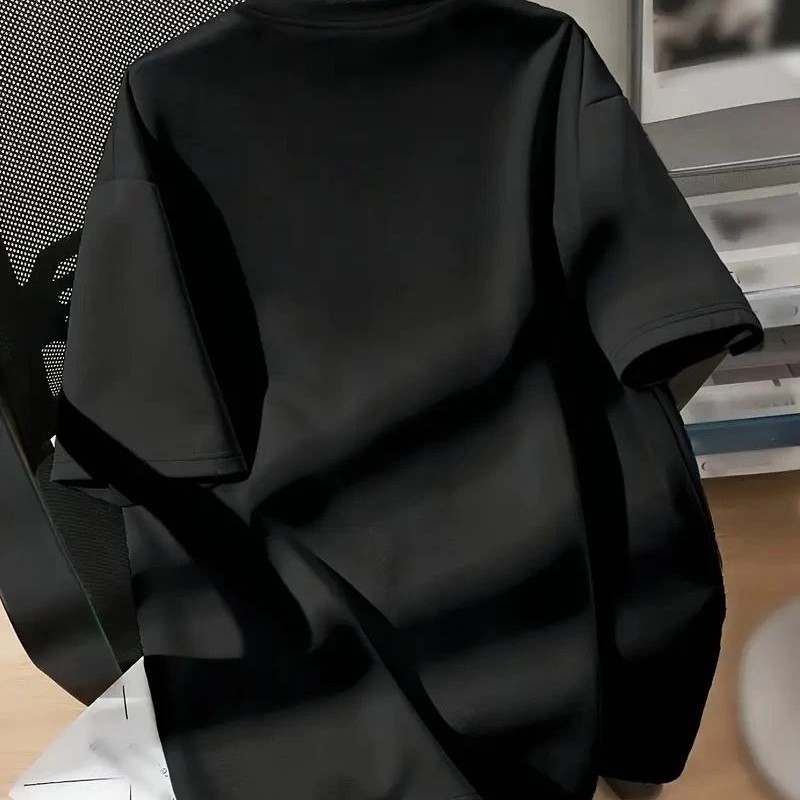 Kadın Kısa Kol Yazlık Tişört Bisiklet Yaka Spider Baskılı T-Shirt - Siyah