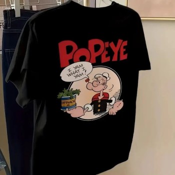 Kadın Ön ve Arka Baskılı T-Shirt Kısa Kol Bisiklet Yaka Regular Fit Tişört - Siyah