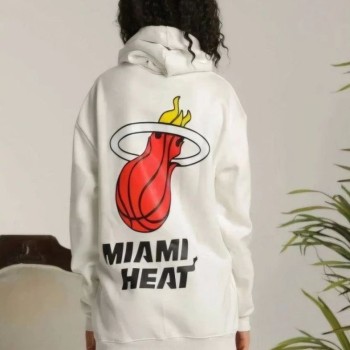 Kadın Oversize Kapüşonlu Cepli Baskılı 3 İplik Pamuklu Hoodie Sweatshirt - Beyaz