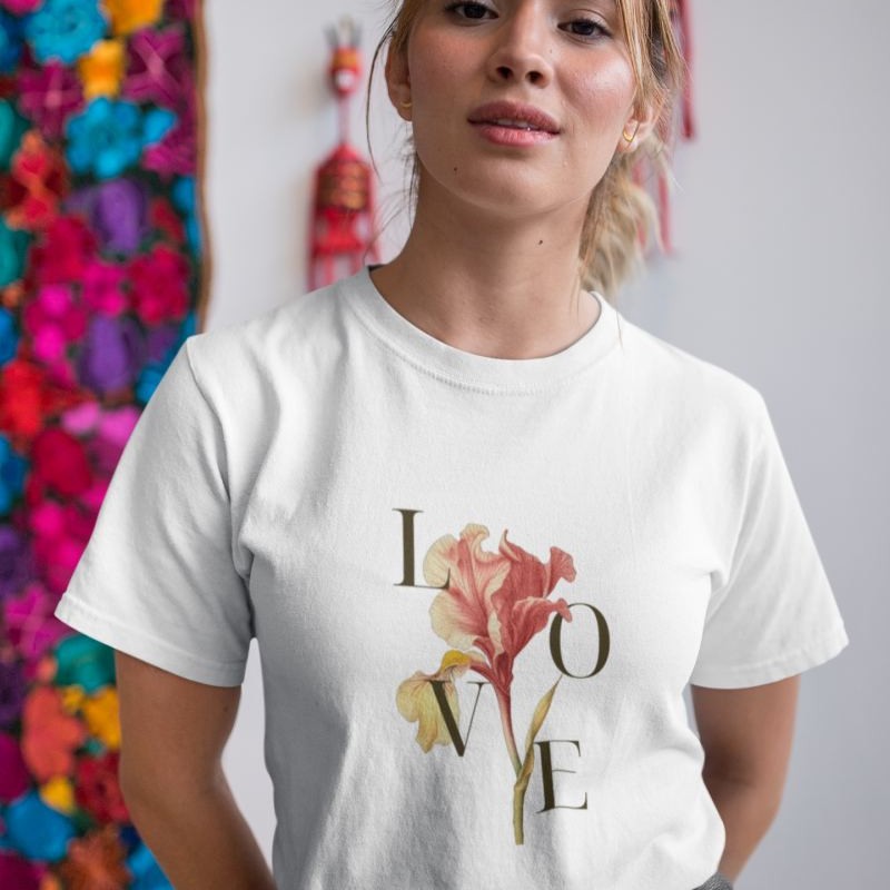 Kadın Özel Baskılı Modern Fit %100 Pamuk Bisiklet Yaka T-Shirt