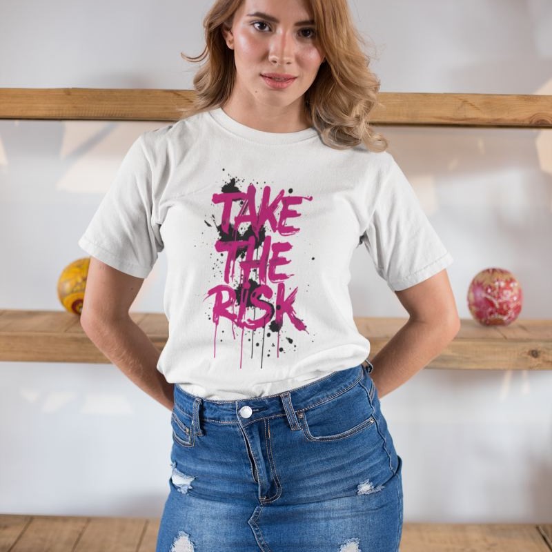 KADIN Özel Baskılı Modern Fit %100 Pamuk Bisiklet Yaka T-Shirt