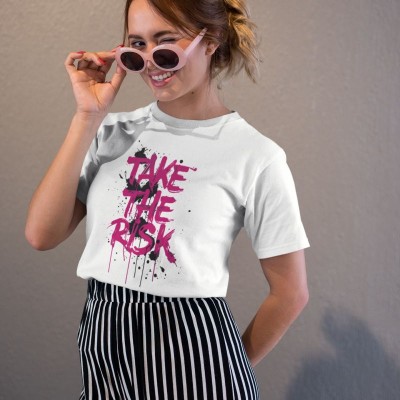 KADIN Özel Baskılı Modern Fit %100 Pamuk Bisiklet Yaka T-Shirt