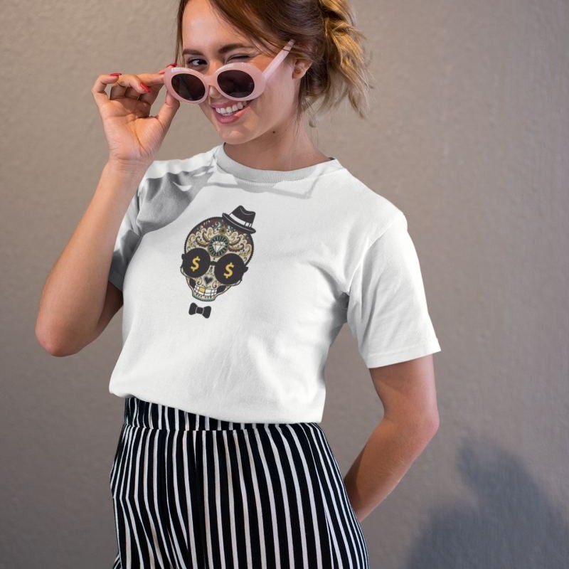 Kadın Özel Baskılı Modern Fit %100 Pamuk Bisiklet Yaka T-Shirt