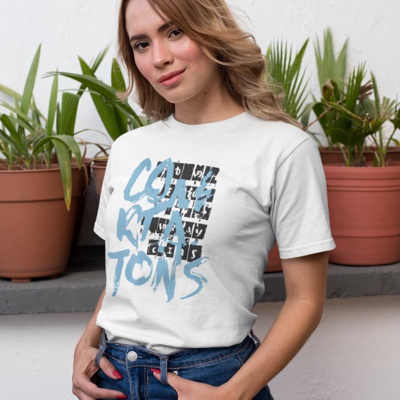 KADIN Özel Baskılı Modern Fit %100 Pamuk Bisiklet Yaka T-Shirt