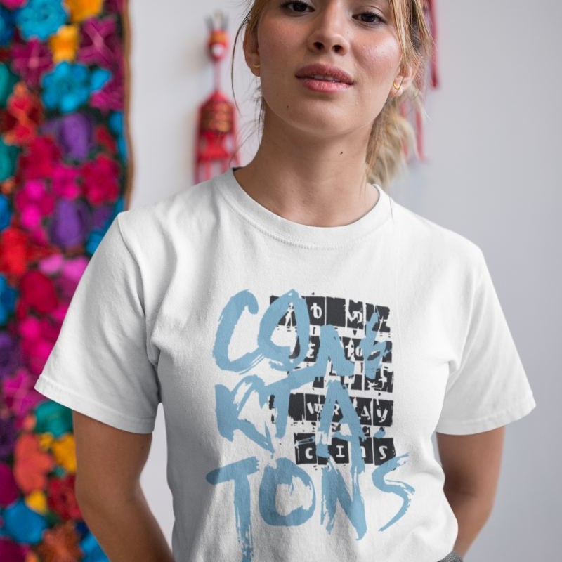 KADIN Özel Baskılı Modern Fit %100 Pamuk Bisiklet Yaka T-Shirt
