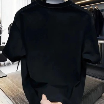 Kadın T-Shirt Bisiklet Yaka Kısa kol Baskılı Tişört - Siyah