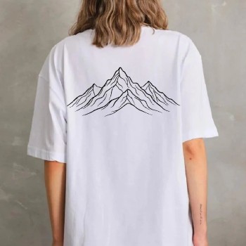Kadın T-Shirt Nihilist Penguen Baskılı Bisiklet Yaka Kısa kol yazlık Tişört - Beyaz