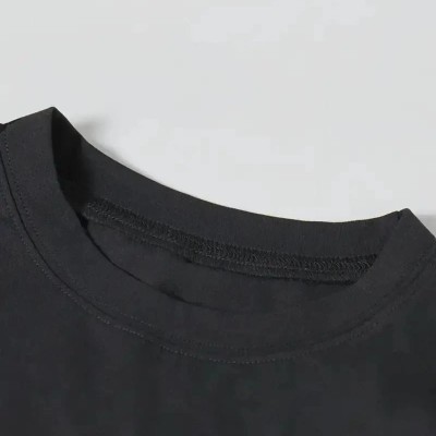 Kadın T-Shirt Ördek Baskılı Bisiklet Yakalı Kısa kol Tişört - Siyah