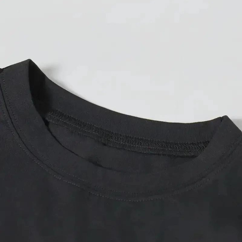 Kadın T-Shirt Ördek Baskılı Bisiklet Yakalı Kısa kol Tişört - Siyah
