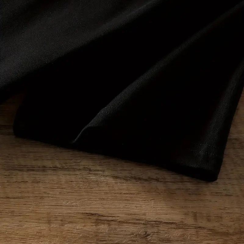 Kadın Tişört Ayı Baskılı Bisiklet Yaka Yazlık Kısa Kol T-shirt - Siyah