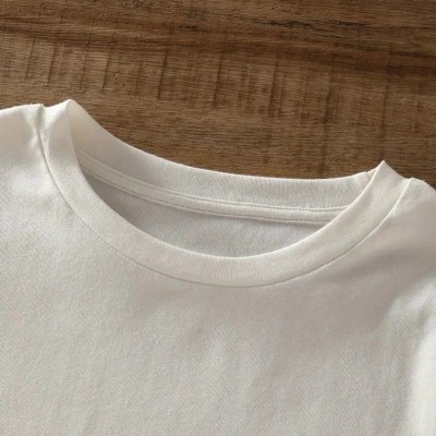 Kadın Tişört Bisiklet yaka Ayı Baskılı yazlık Kısa Kol T-shirt - Beyaz