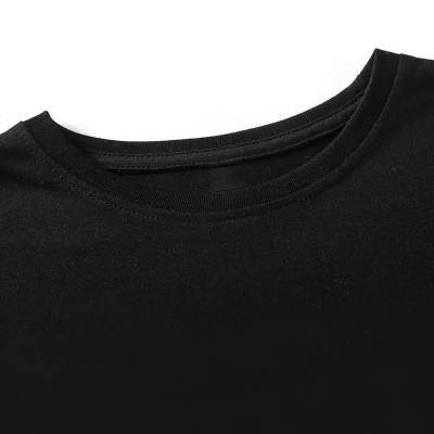 Kadın Tişört Bisiklet yaka kısa kol Eğlenceli Karikatür T-shirt - Siyah