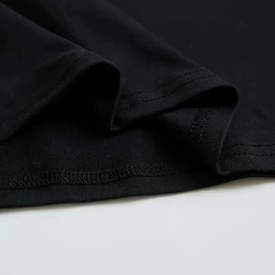Kadın Tişört Büyük Boy Ayıcık Baskılı Bisiklet Kısa kol t-shirt - Siyah