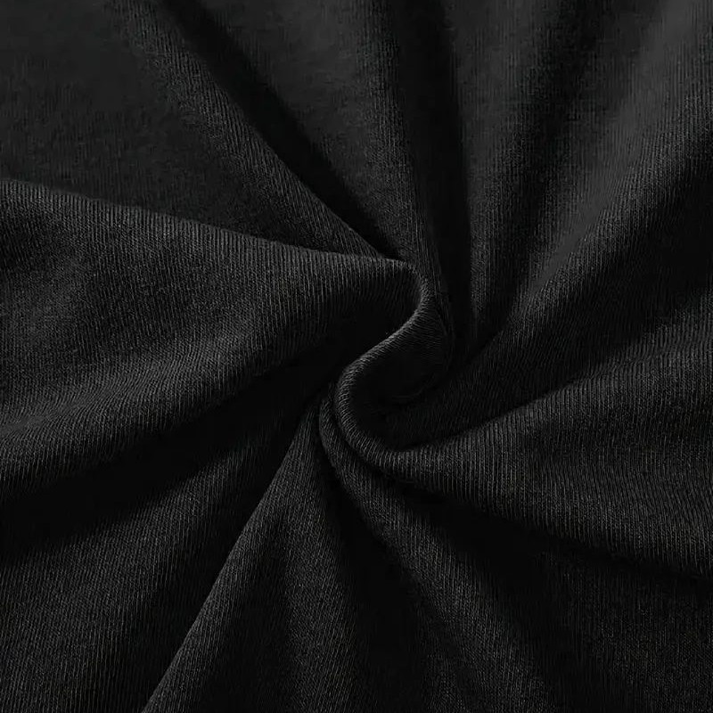 Kadın Tişört fiyonk baskılı Bisiklet yaka yazlık Kısa Kol oversize t-shirt - Siyah
