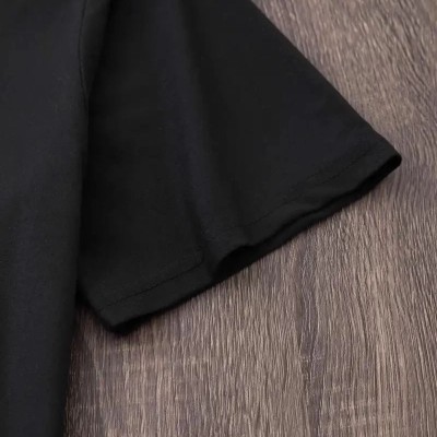 Kadın Tişört Shut Up Baskılı Kısa Kol Bisiklet Yaka T-Shirt - Siyah
