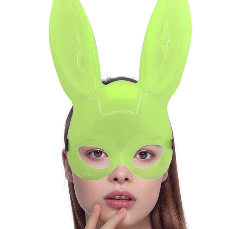 Karanlıkta Yanan Glow Floresan Tavşan Maskesi