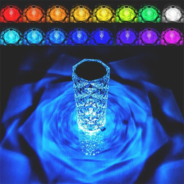 Kristal LED Kumandalı Ve Dokunmatik Masa Lambası 