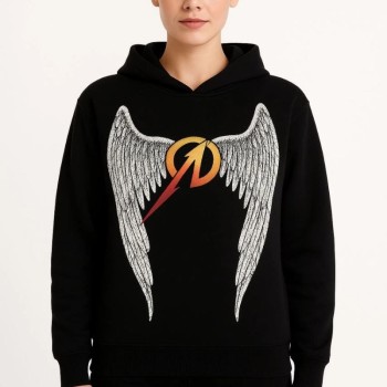 Metallica İki İplik Kapüşonlu Ön ve Arka Baskılı hoodie - Siyah
