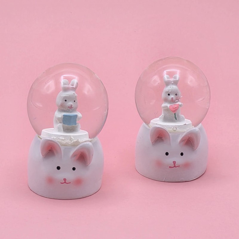 Mini Boy Tavşan Tasarımlı Işıklı Kar Küresi