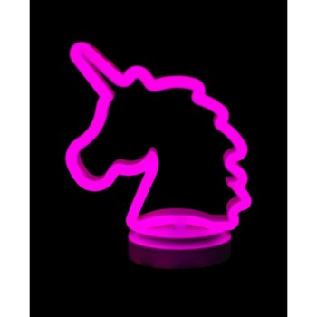 Neon Işıklı Unicorn Masa Gece Lambası 