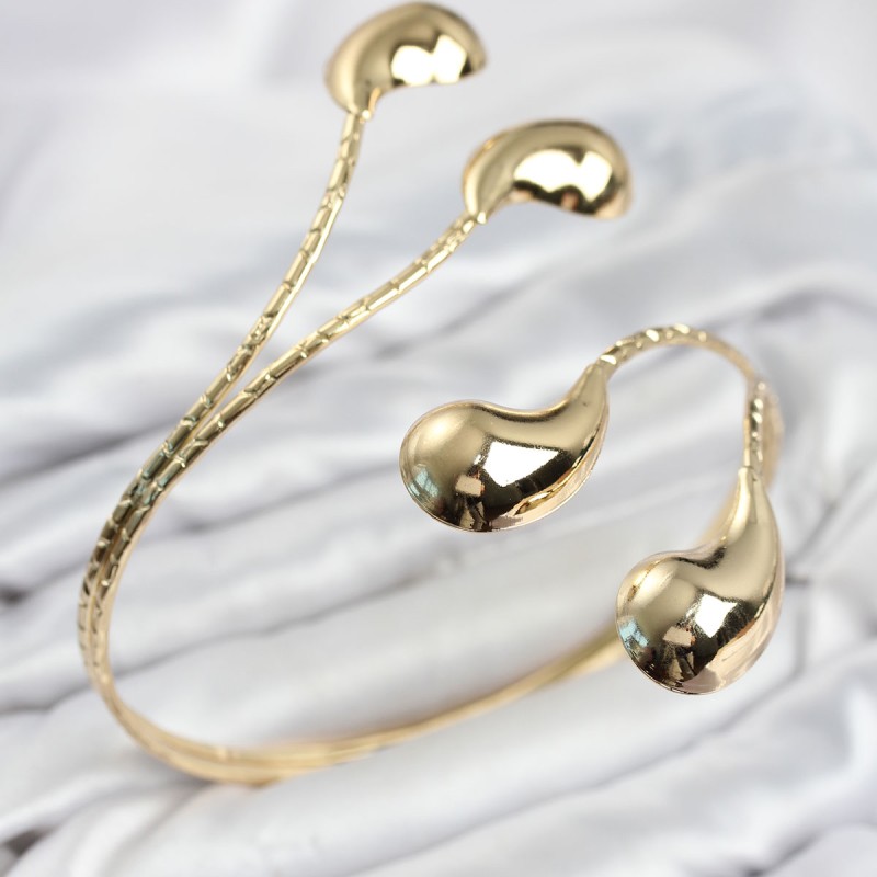 Pazu Bileklik Gold Renk Pirinç Damla Model