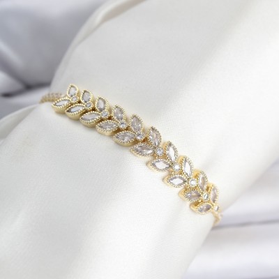 Pirinç Gold Renk Başak Model Su Yolu Kadın Bileklik