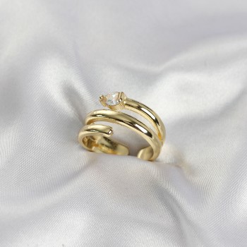 Pirinç Gold Renk Sarmal Yılan Model Kadın Yüzük
