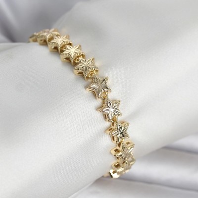 Pirinç Gold Renk Yıldız Model Kadın Bileklik