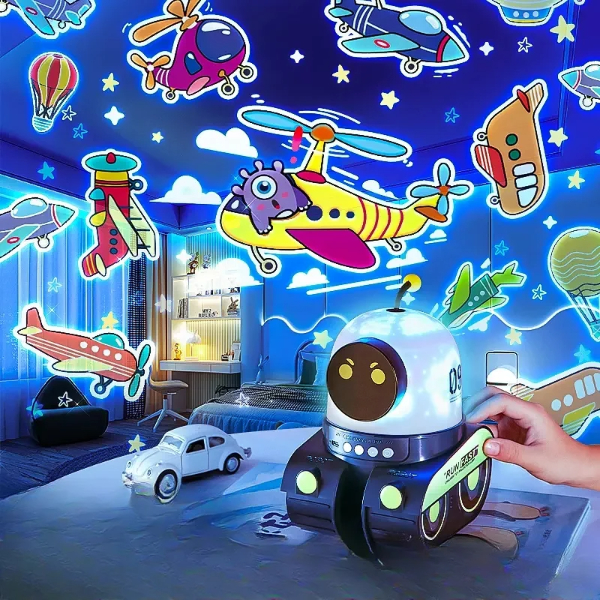 Robot Tasarımlı Projektör Gece Lambası 