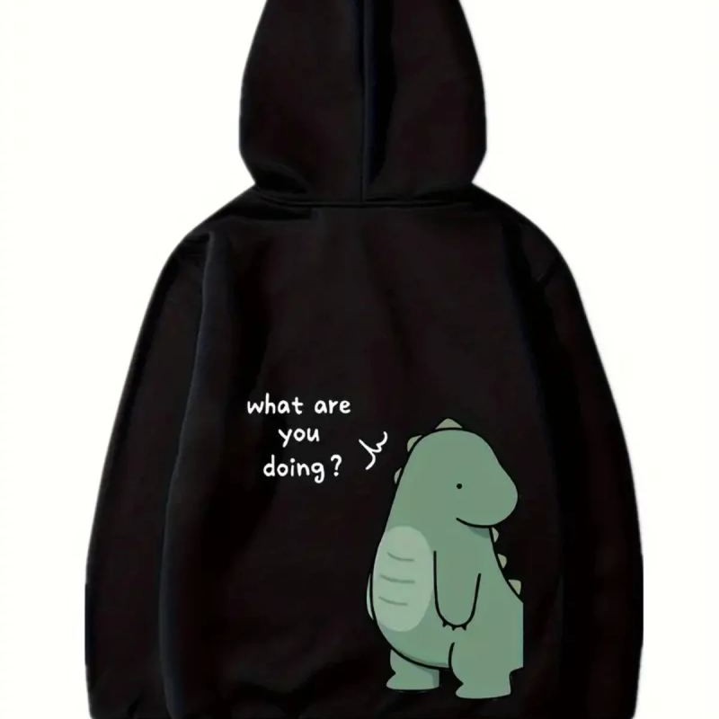 Sevgililer Günü Baskılı Oversize Kapüşonlu Sweatshirt Hoodie - Siyah
