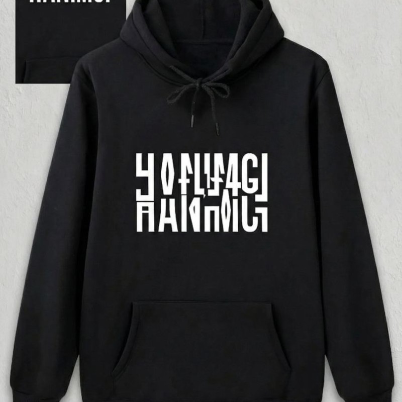 Sevgililer Günü Hanımcı Hediye Baskılı Oversize Kapüşonlu Sweatshirt - Siya
